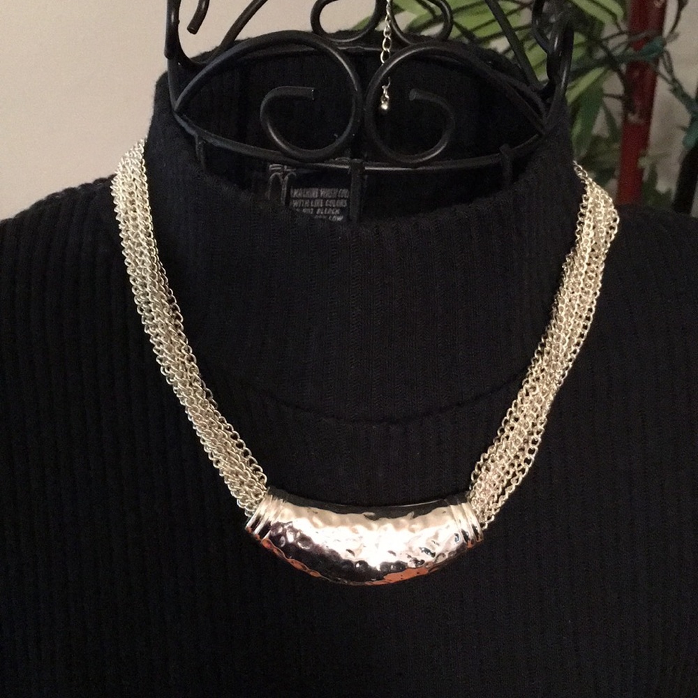 Silver costume jewelry necklace